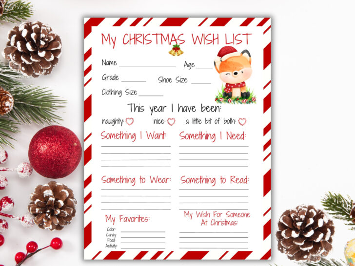 Childrens Christmas List Template Childrens Christmas List Template