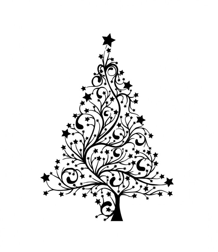 Black and White Christmas Card Template Free