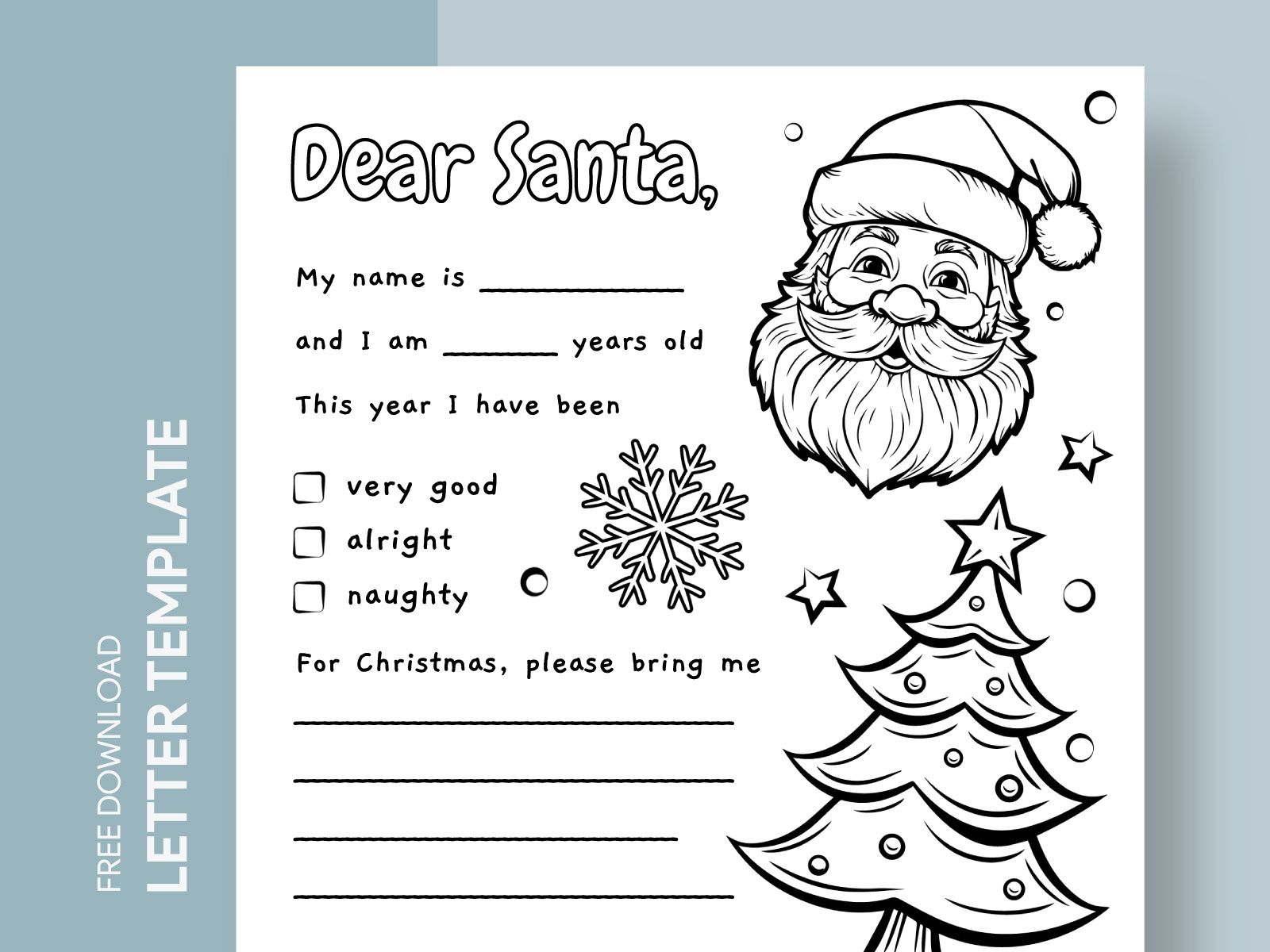 Coloring Letter To Santagdoc On Dribbble with regard to Black and White Christmas Letter Template