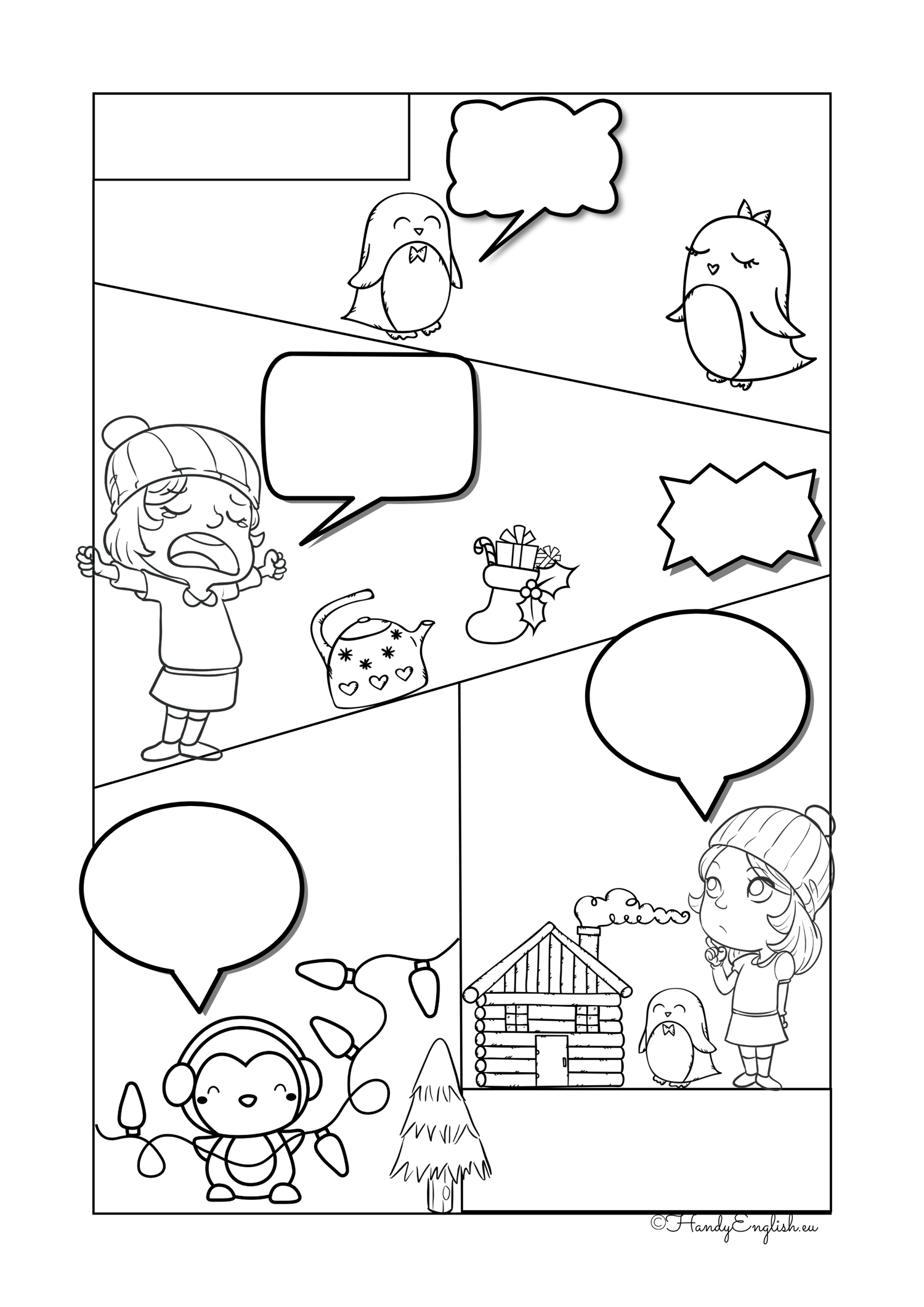 Comic Book Pages: Winter And Christmas - Payhip with Christmas Comic Strip Template