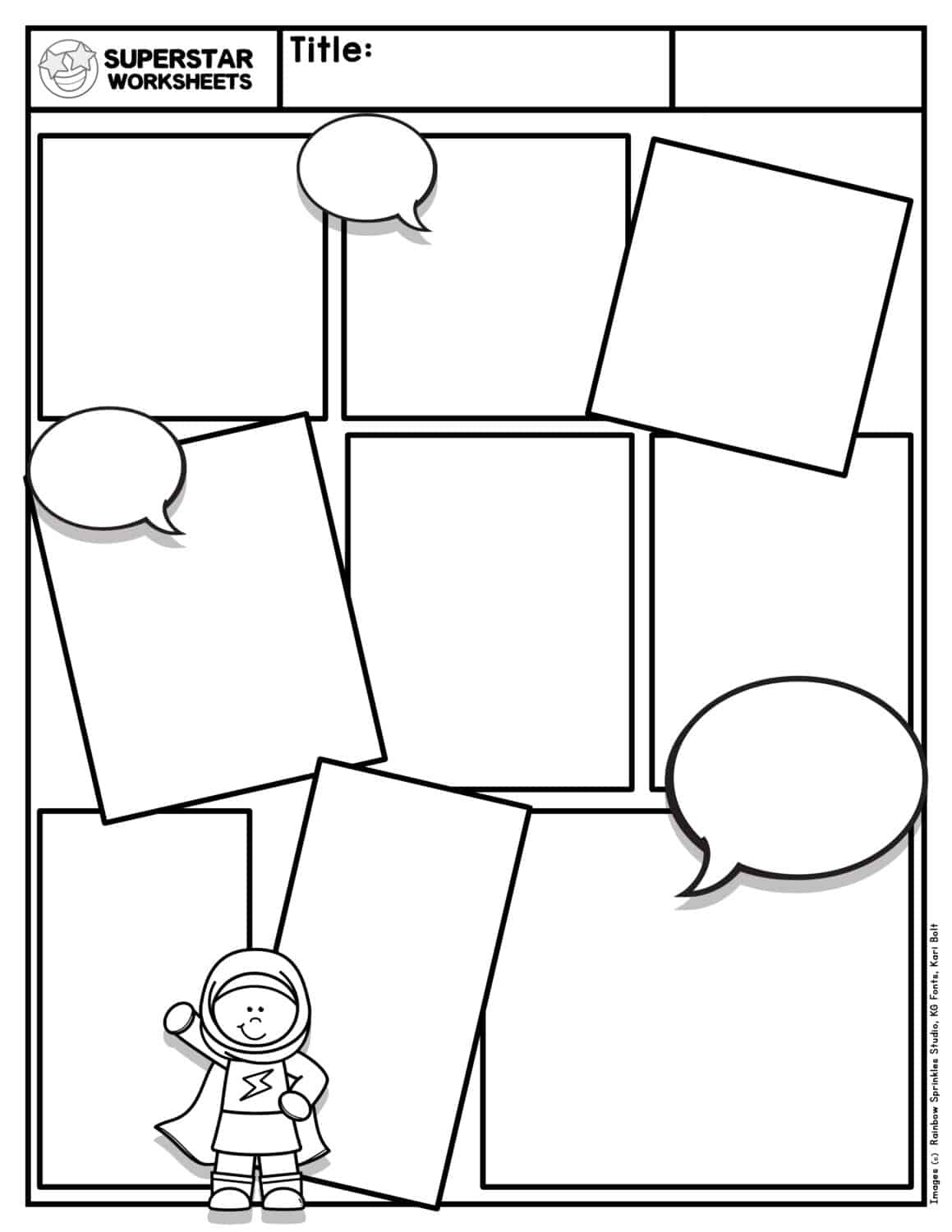 Comic Strip Template (Free Printables) - Superstar Worksheets with regard to Christmas Comic Strip Template