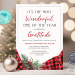 Company Holiday Party Invitation, Client Appreciation Invite In Business Christmas Party Invitation Template