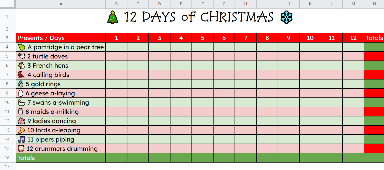 Control Alt Achieve: 12 Days Of Christmas - Guided Math Activity pertaining to 12 Days Of Christmas Fill In The Blank Template