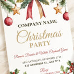 Corporate Christmas Party Invite, Business Christmas Party, Office In Business Christmas Party Invitations Template