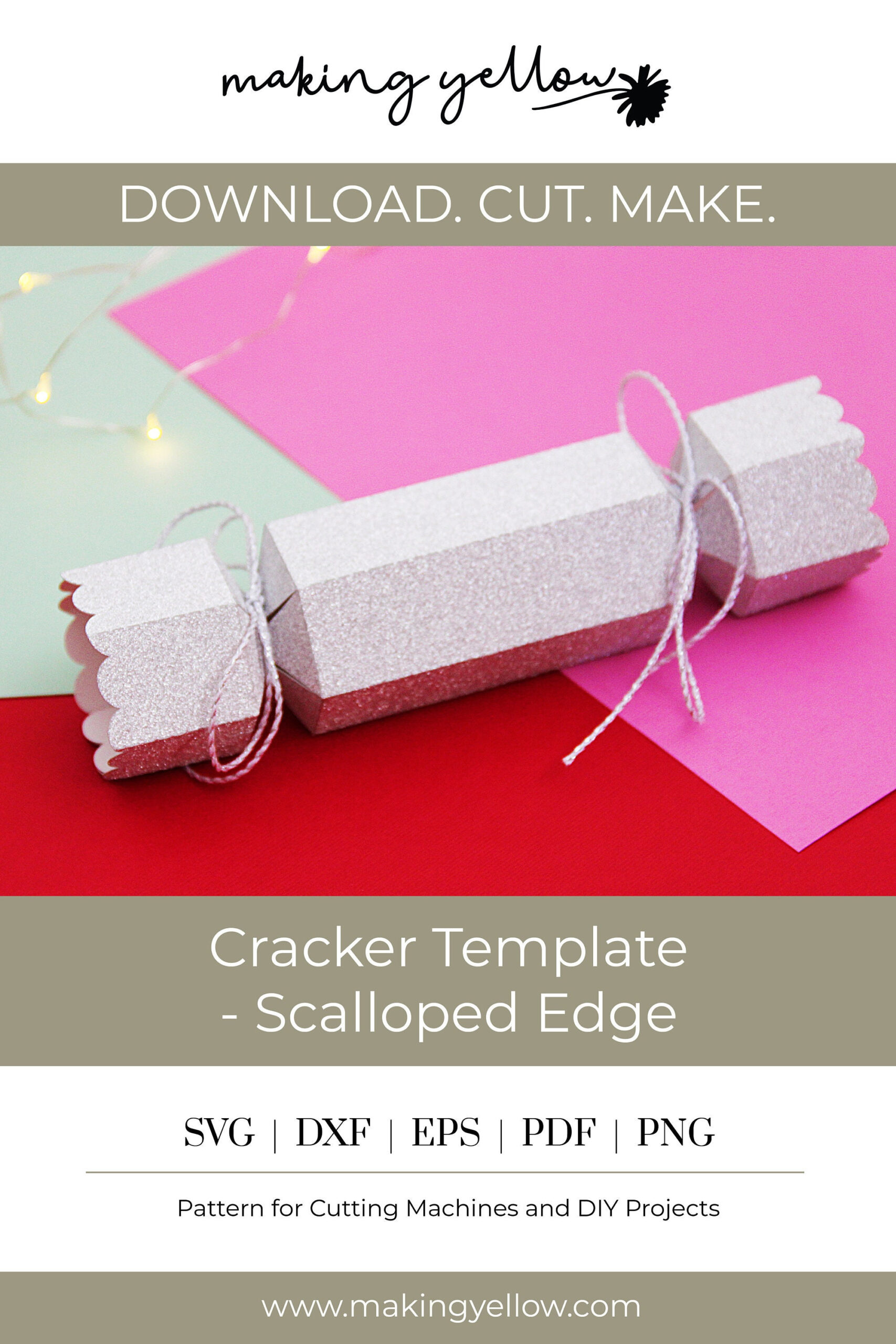 Cracker With Scalloped Edge Svg, Christmas Cracker Template inside Christmas Cracker Template Svg