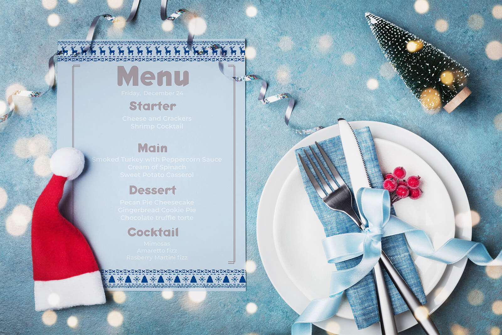 Create Festive Holiday Feasts With Printable Christmas Menus with regard to Blank Christmas Menu Template Free
