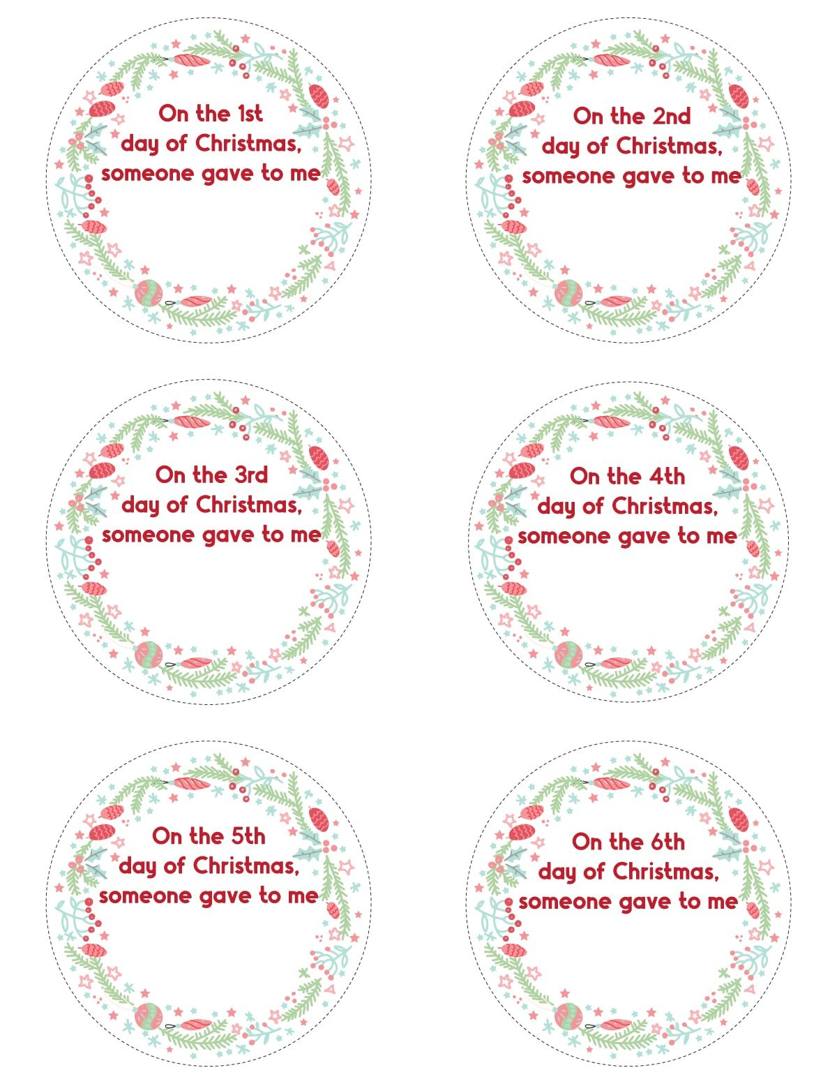 Creative 12 Days Of Christmas Gifts &amp;amp; Free Gift Tags - Play Party Plan with regard to 12 Days Of Christmas Blank Template
