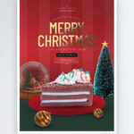 Creative Personality Simple Christmas Cake Holiday Poster Template With Christmas Cake Flyer Template Free