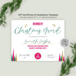 Custom Christmas Award Template, Modern Certificate Of Achievement Throughout Christmas Award Template