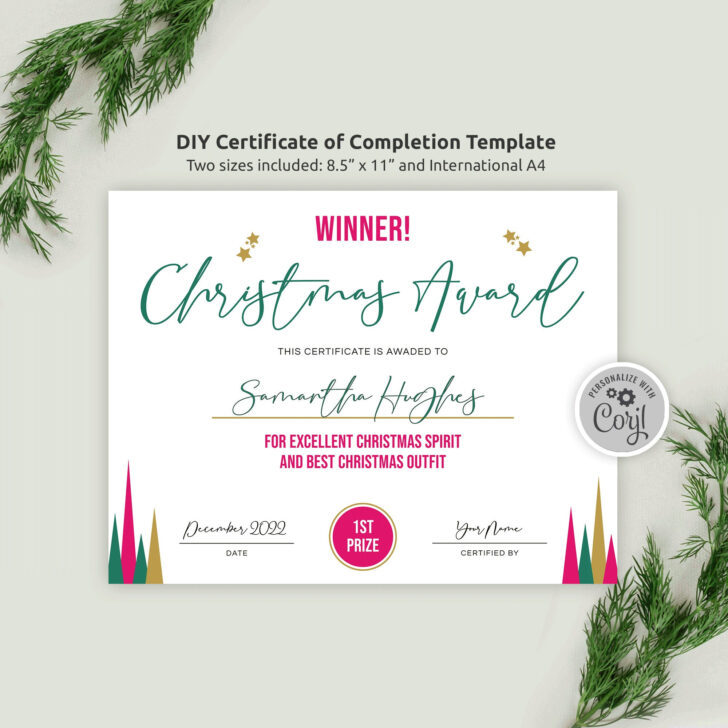 Christmas Award Template Christmas Award Template