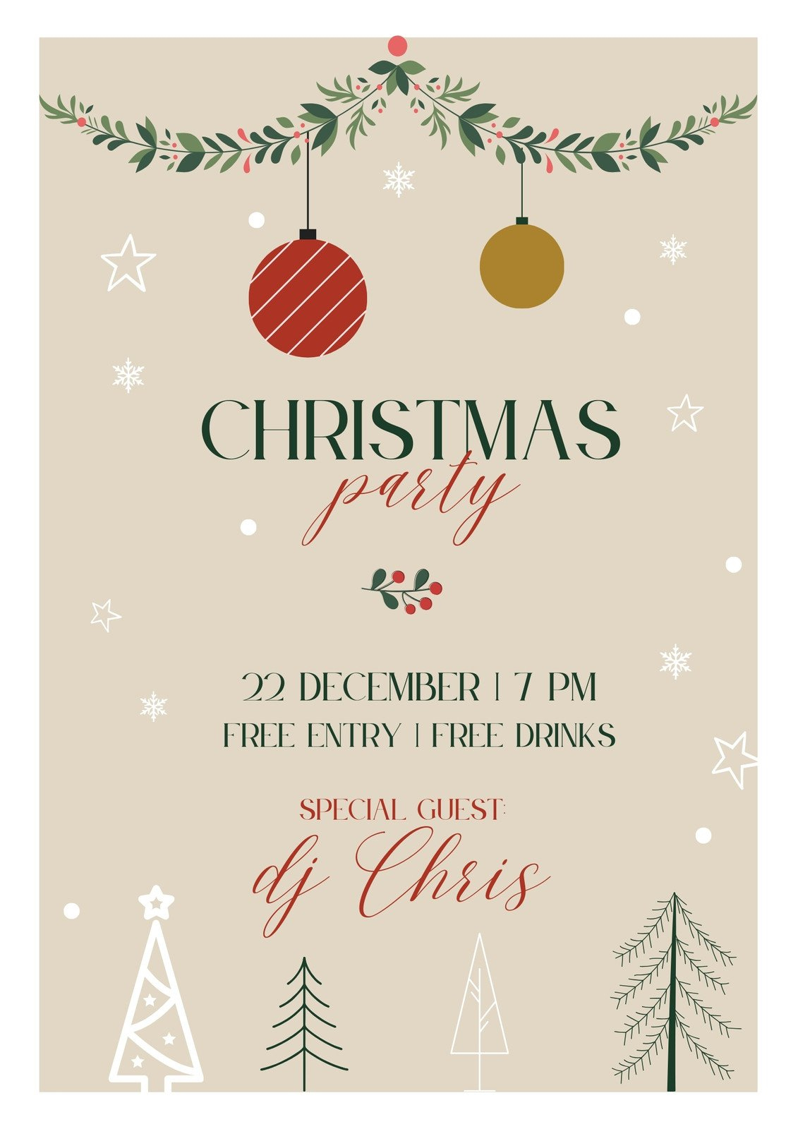 Custom Portrait Holiday Flyers | Design & Print With Canva pertaining to Christmas Event Flyer Template Free