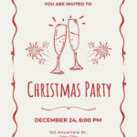 Custom Portrait Holiday Invitations | Design & Print With Canva For Christmas Drinks Invitation Template Free