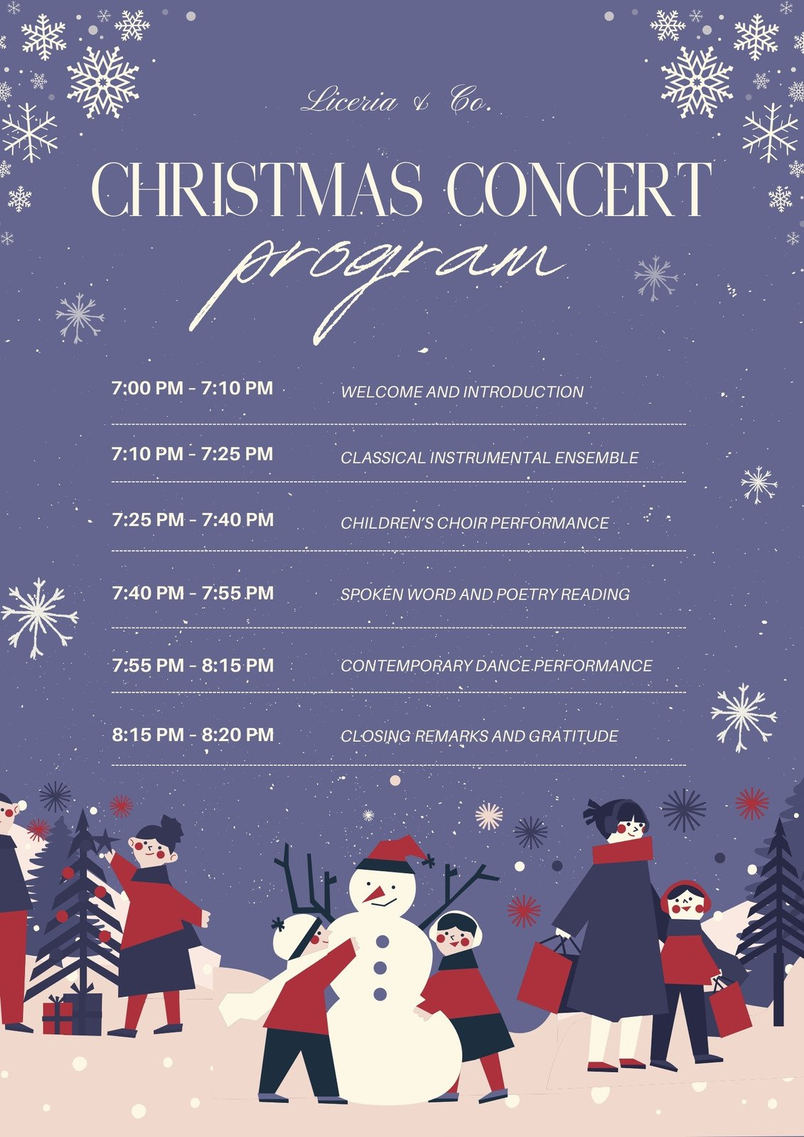 Custom Printable Christmas Program Templates | Canva inside Christmas Concert Programme Template