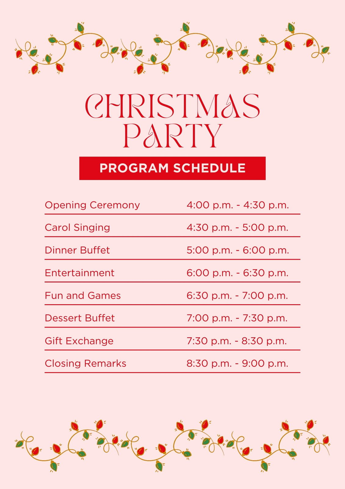 Custom Printable Christmas Program Templates | Canva regarding Christmas Dinner Program Template