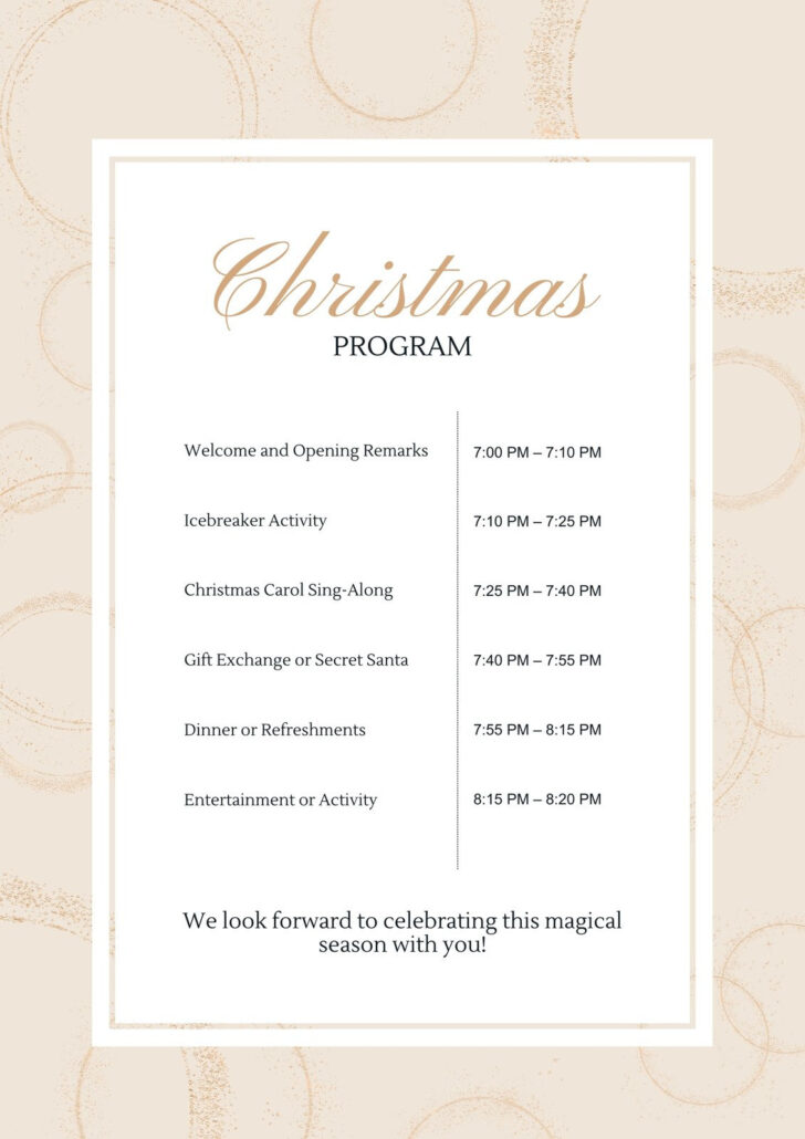 Christmas Event Program Template