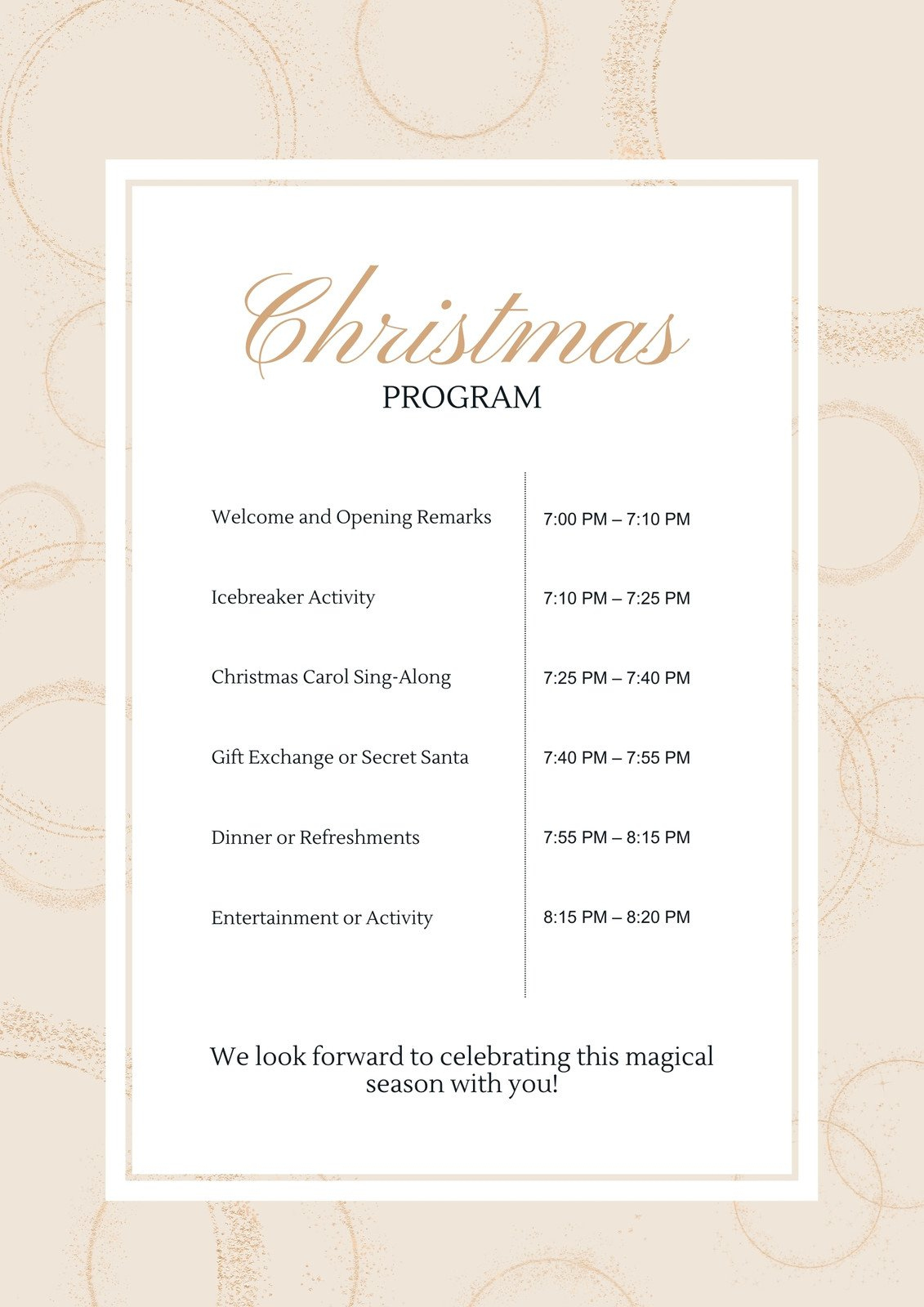 Custom Printable Christmas Program Templates | Canva with Christmas Event Program Template