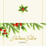 Customize 79+ Christmas Place Card Templates Online   Canva Regarding Christmas Dinner Place Cards Template