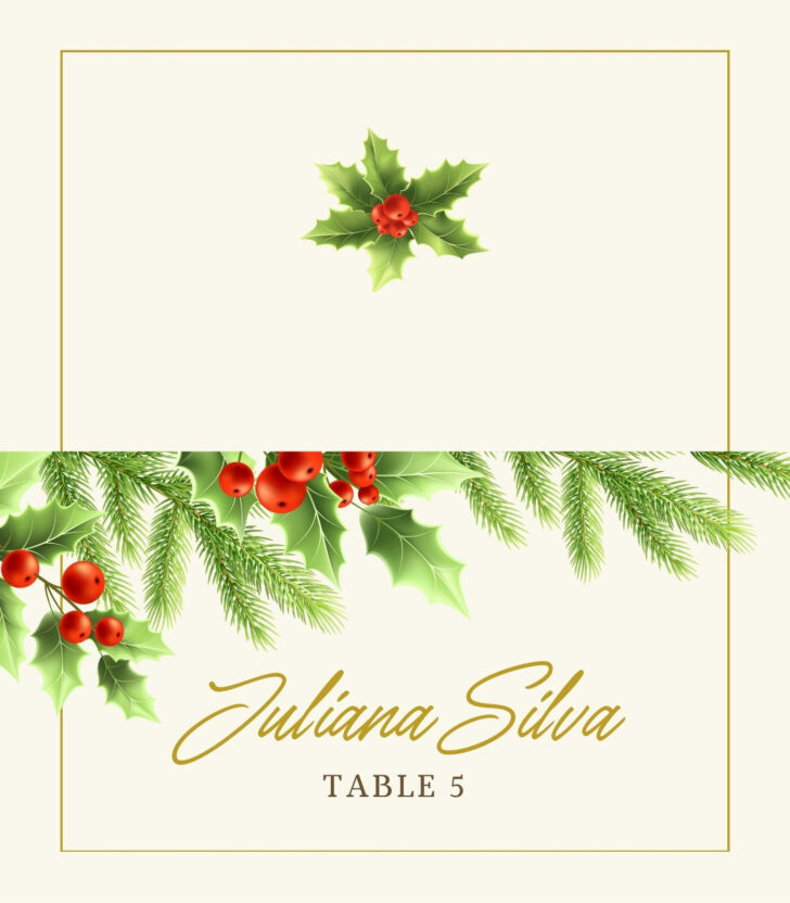 Christmas Dinner Place Cards Template