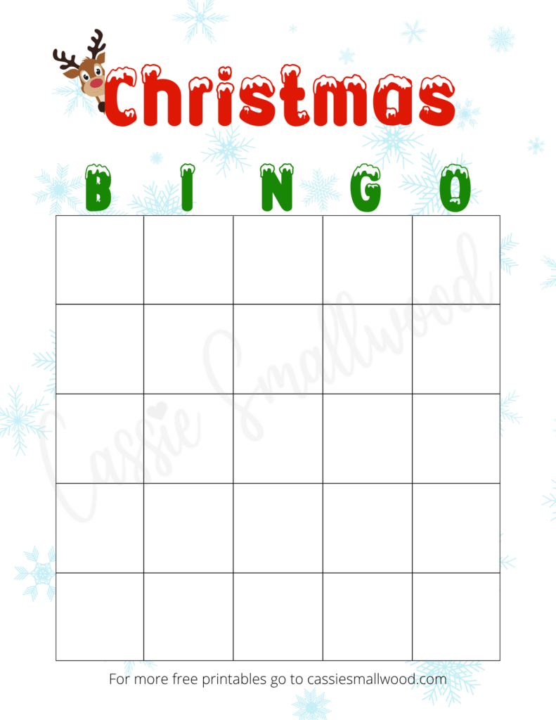 Cute Christmas Bingo (Free Printables) - Cassie Smallwood within Christmas Bingo Blank Template