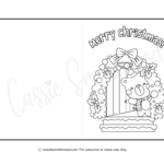 Cute Christmas Cards To Color   Cassie Smallwood Within Christmas Card Template Coloring