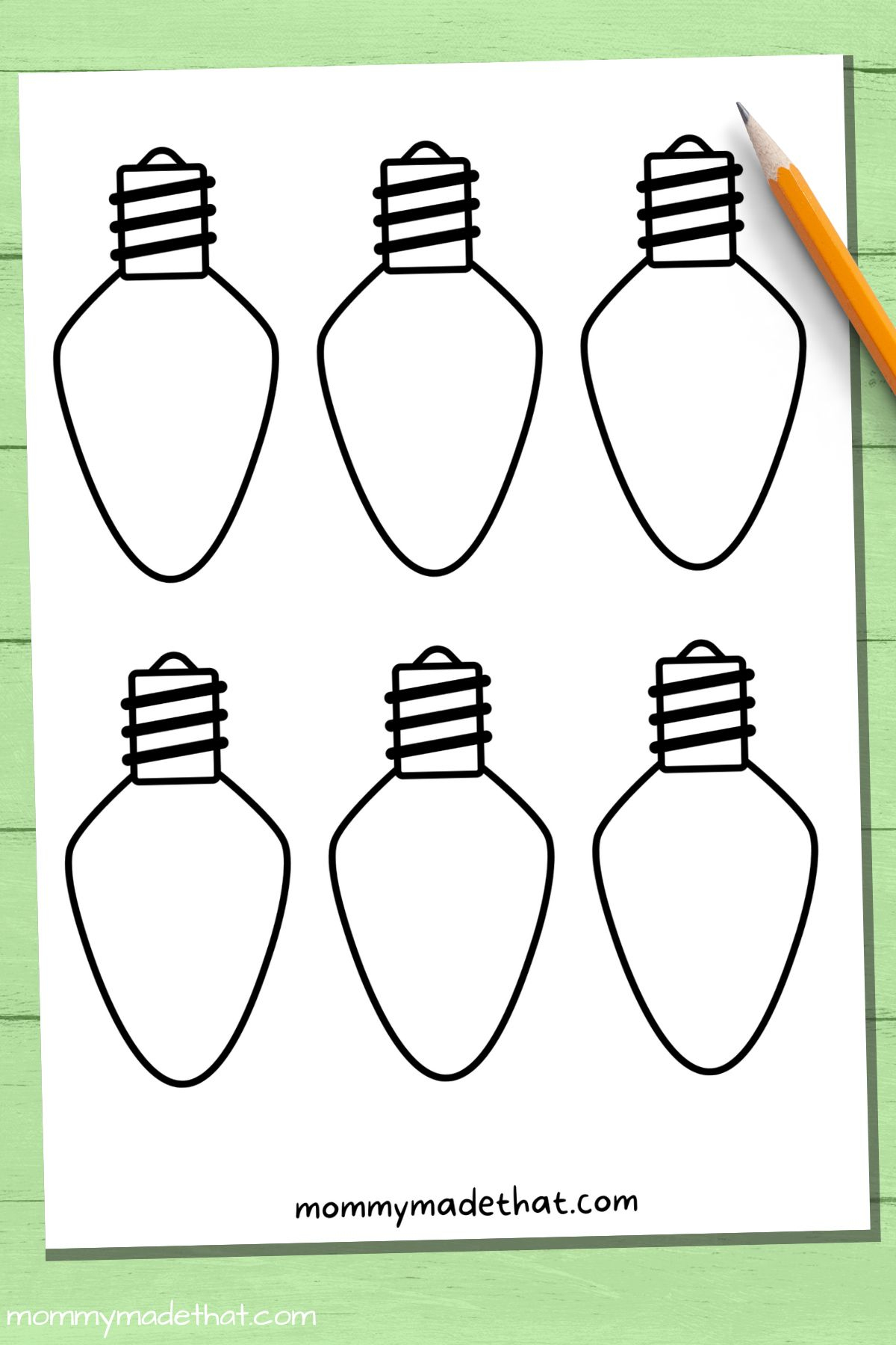 Cute Christmas Light Templates (Free Printable!) pertaining to Christmas Bulb Template Free Printable