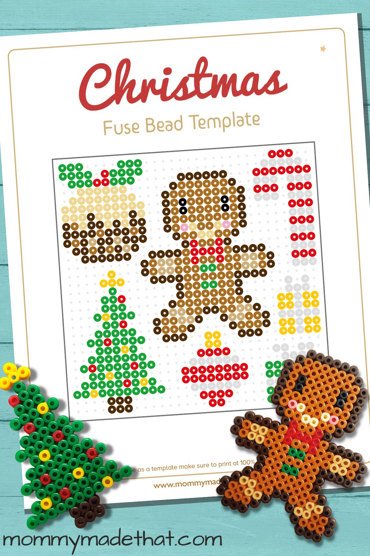 Cute Christmas Perler Bead Patterns (Free Printable!) throughout Christmas Hama Bead Template