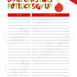 Cute Christmas Potluck Sign Up Sheets   Cassie Smallwood Throughout Christmas Food Sign Up Sheet Template
