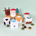 Cute Free Printable Christmas Holiday Favor Boxes Throughout Christmas Box Template Printables