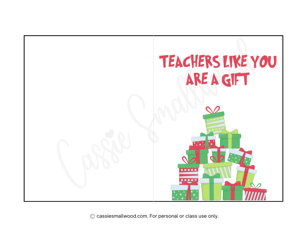 Cute & Funny Teacher Christmas Cards (Free Printable) - Cassie regarding Christmas Card Template For Teachers