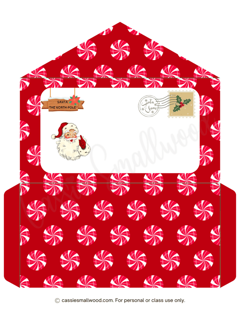 Cute Santa Envelopes (Free Printable) - Cassie Smallwood in Christmas Envelope Template Free