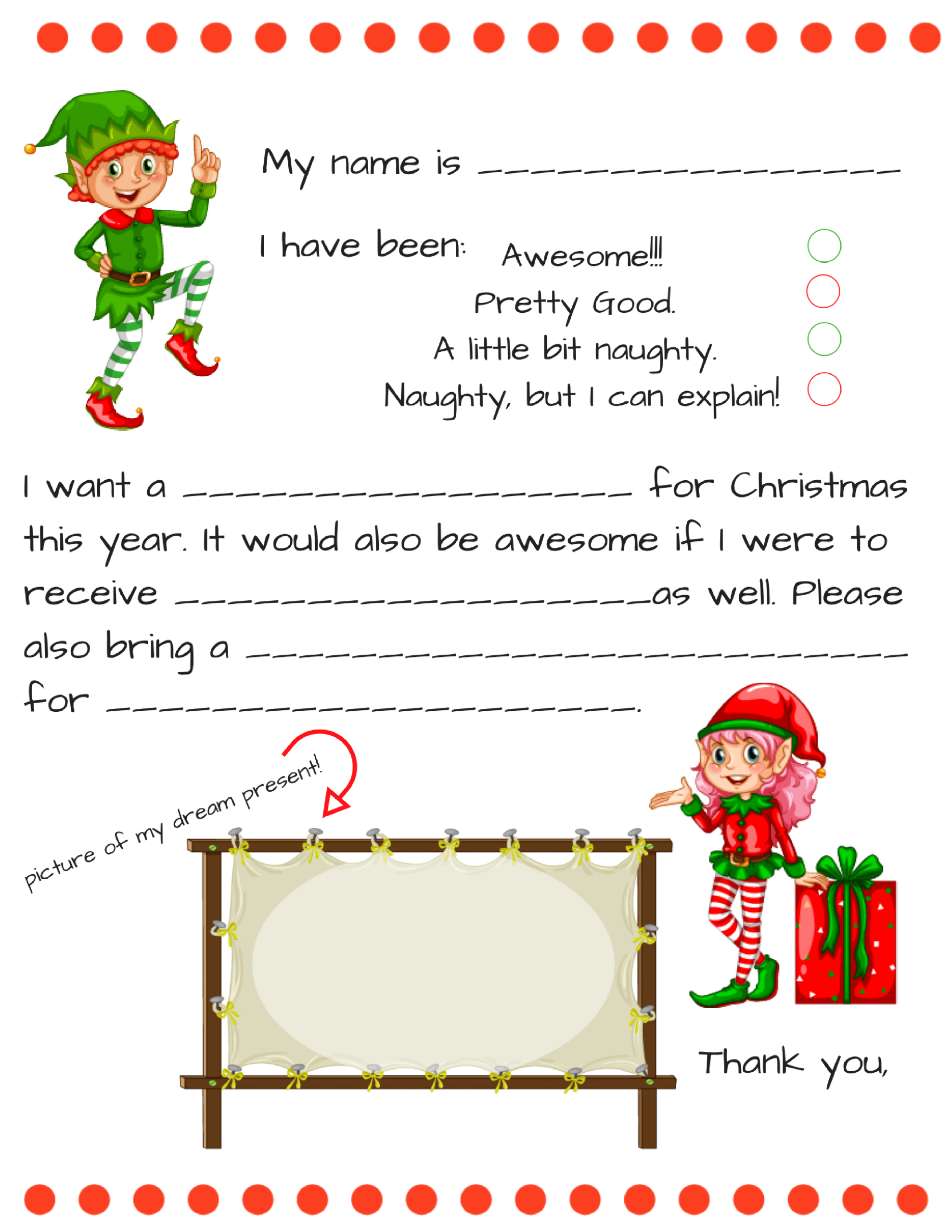 Dear Santa Fill In Letter Template - Momdot for Children&amp;amp;#039;s Christmas Letter Template