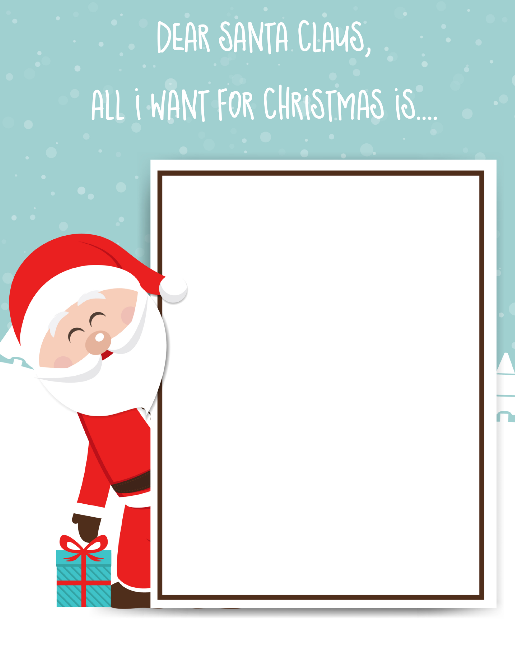Dear Santa Fill In Letter Template - Momdot with All I Want For Christmas Template