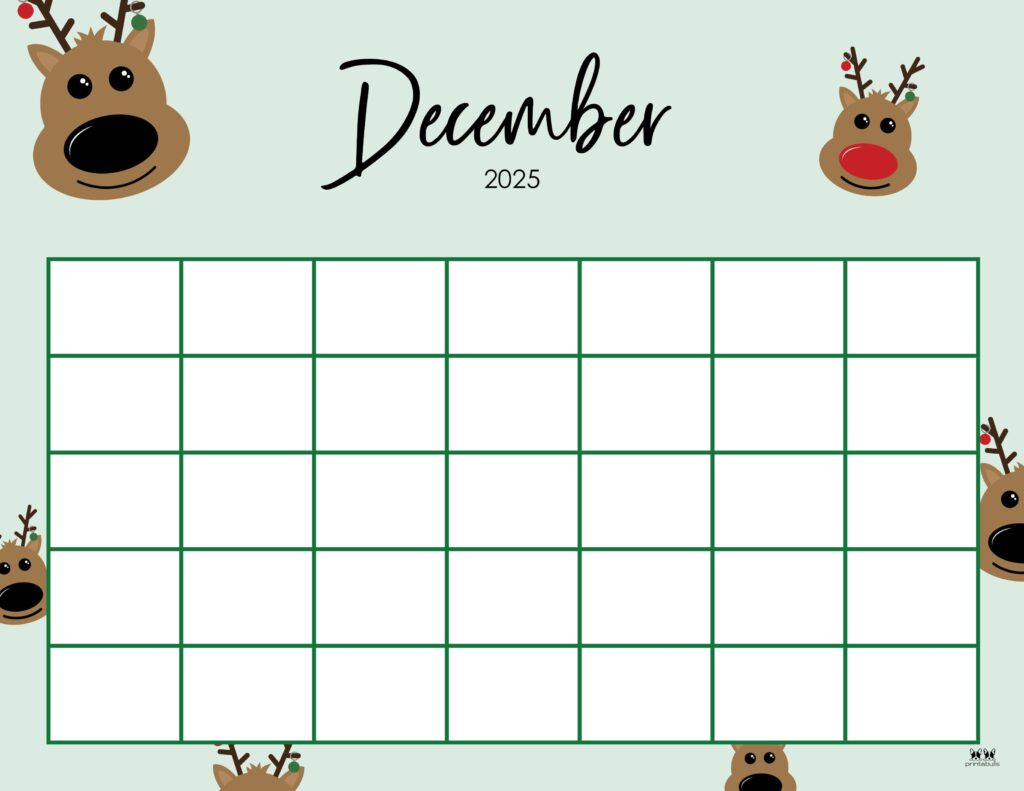 December 2025 Calendars - 107 Free Printables | Printabulls regarding Blank Christmas Calendar Template