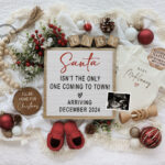December Due Date Pregnancy Announcement: Christmas Baby (Digital In Christmas Baby Announcement Template