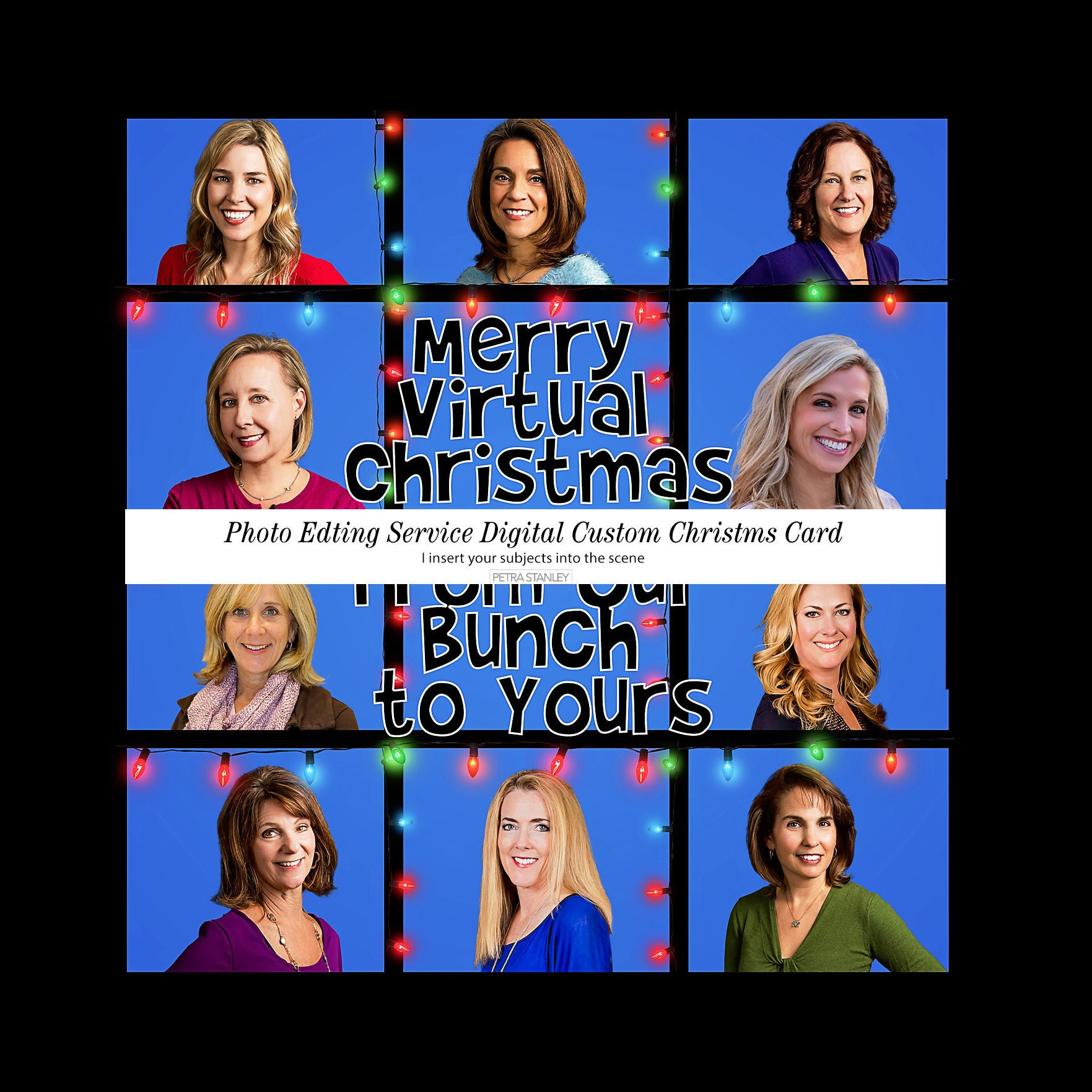 Digital Delivery, Funny Brady Christmas Photo Edit, Zoom Christmas throughout Brady Bunch Template Christmas Card