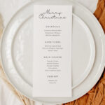 Dinner Party Menu Template, Personalized Menu, Christmas Template With Christmas Dinner Party Menu Template