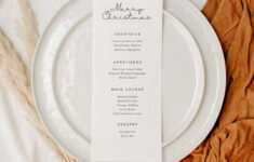 Dinner Party Menu Template, Personalized Menu, Christmas Template with Christmas Dinner Party Menu Template