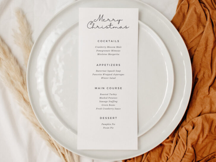 Christmas Dinner Party Menu Template Christmas Dinner Party Menu Template