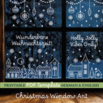Diy Christmas Window Art Pdf Chalk Markers Painting Guide Throughout Chalk Pen Christmas Window Template