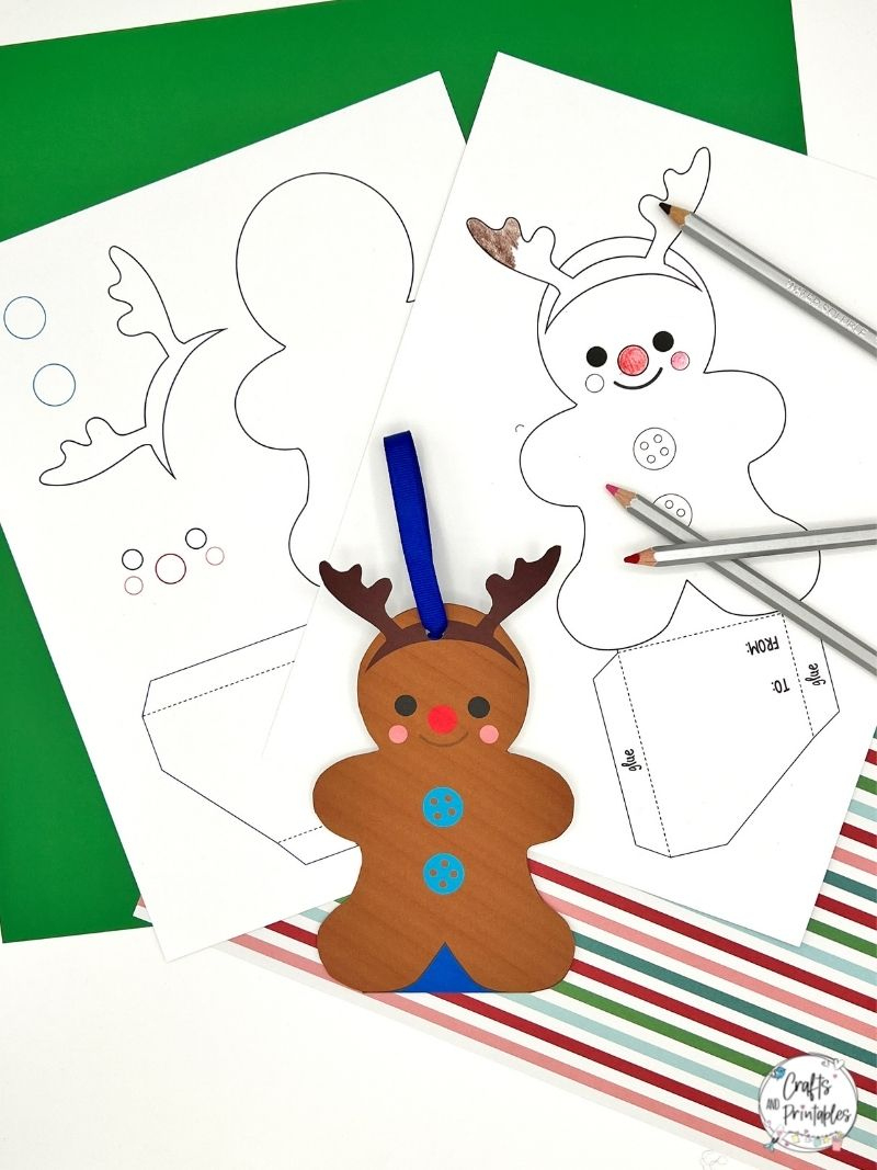 Diy Gift Card Holder Template Gingerbread Man Reindeer (Free with Christmas Gift Card Holder Template Free