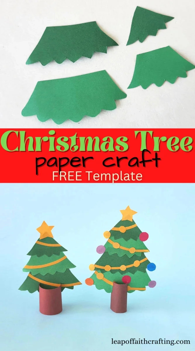 Diy Paper Christmas Tree Craft With Free Template! - Leap Of Faith throughout 2D Christmas Tree Template