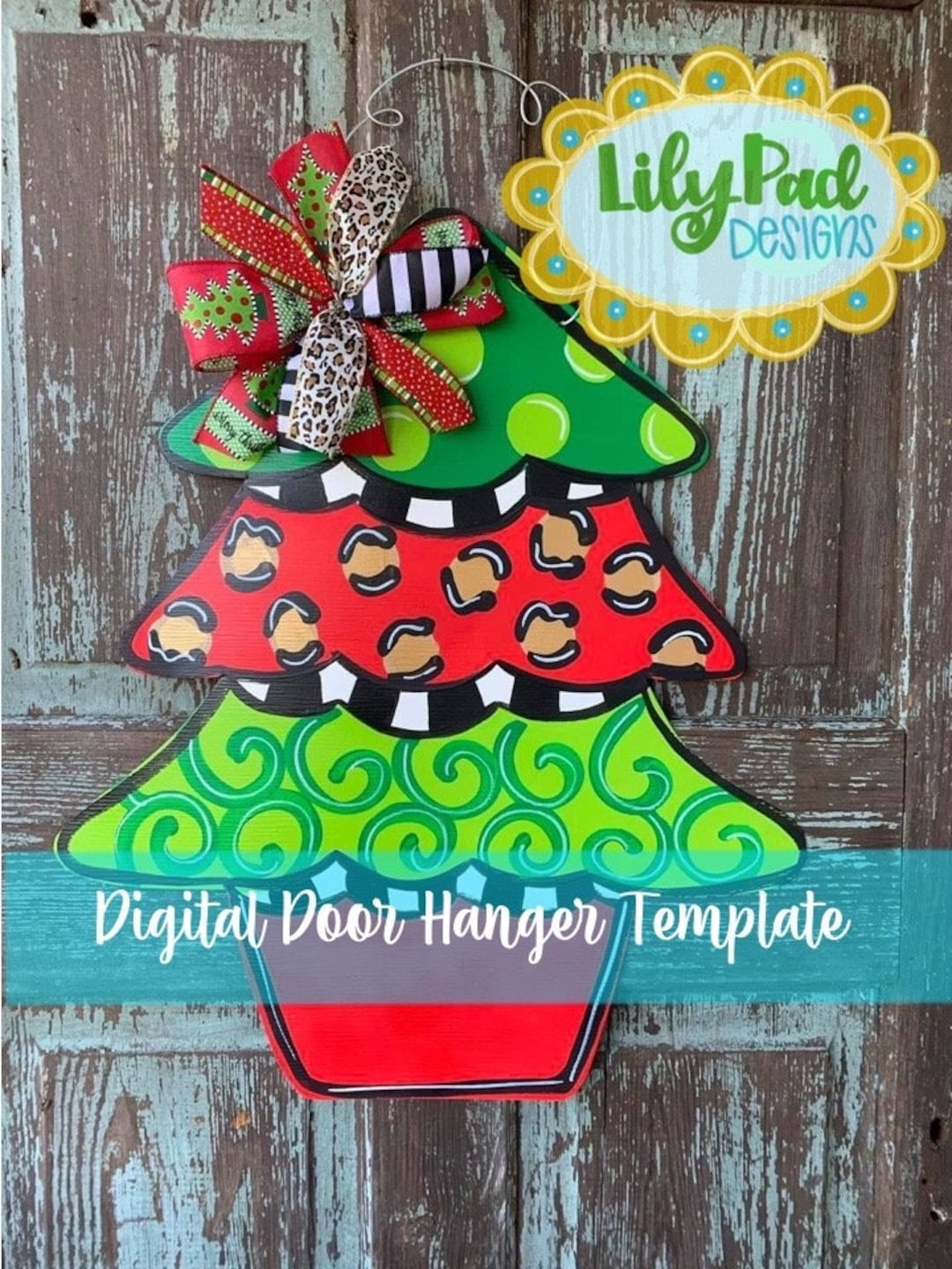 Door Hanger Template -Christmas Tree - Etsy Uk within Christmas Door Hanger Template