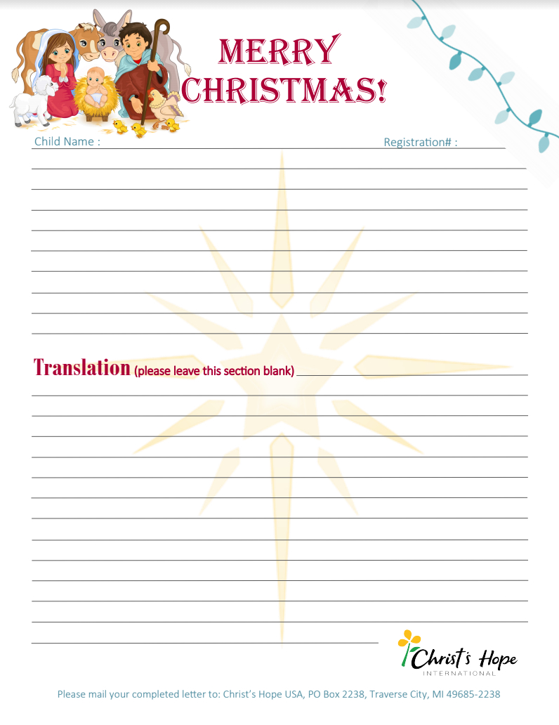 Download A Letter Template – Christ&amp;#039;S Hope throughout Christian Christmas Letter Template