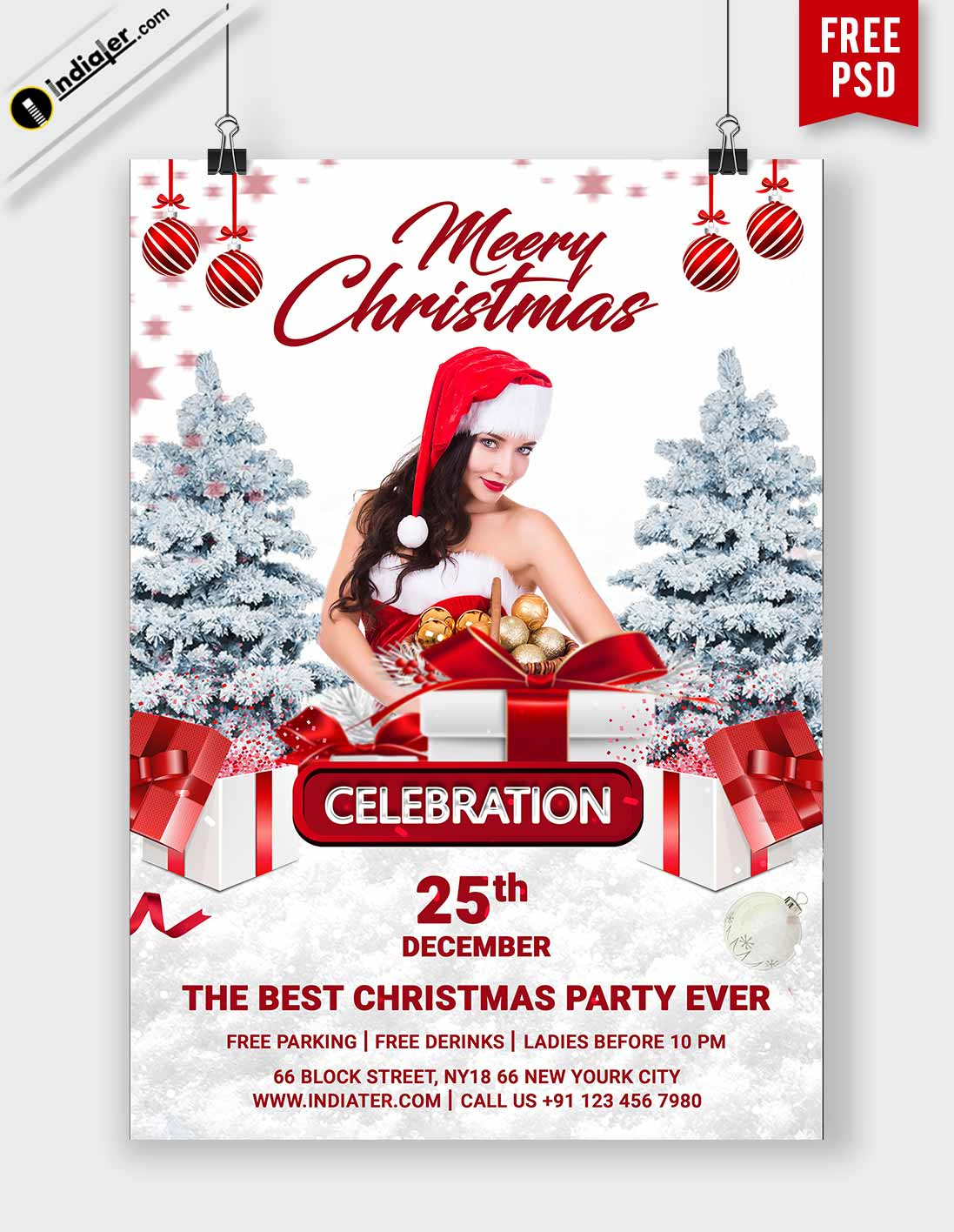 Download Free Christmas Flyer Psd Templates For Photoshop - Indiater in Christmas Flyer Template Free Psd