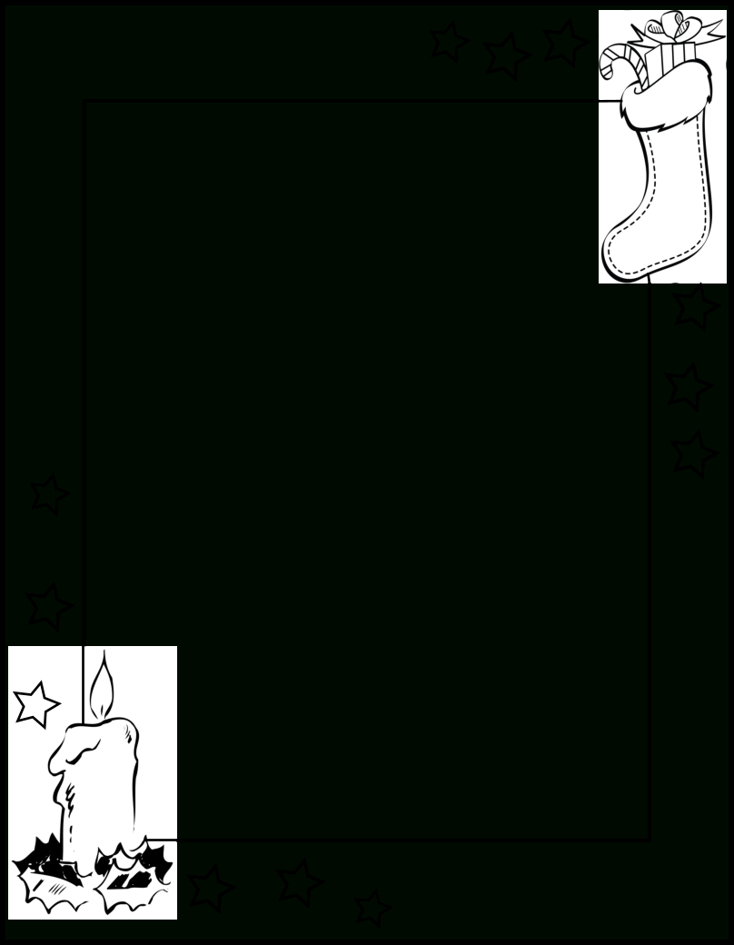 Download Hd 16 Free Letter To Santa Templates For Kids - Christmas regarding Christmas Border Template Black And White