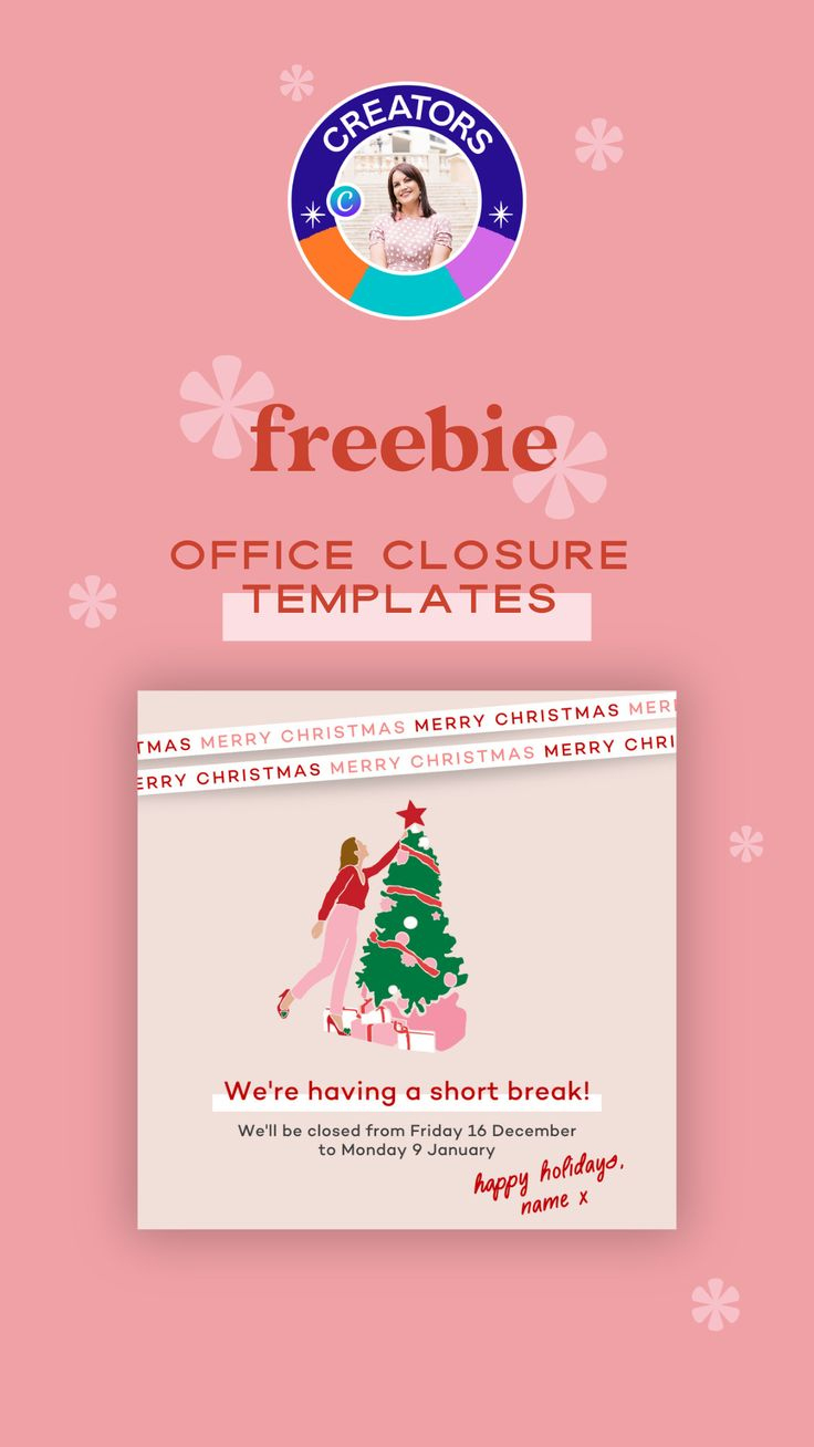 Download Now Free Office Closure Canva Templates For Christmas with Christmas Closure Email Template