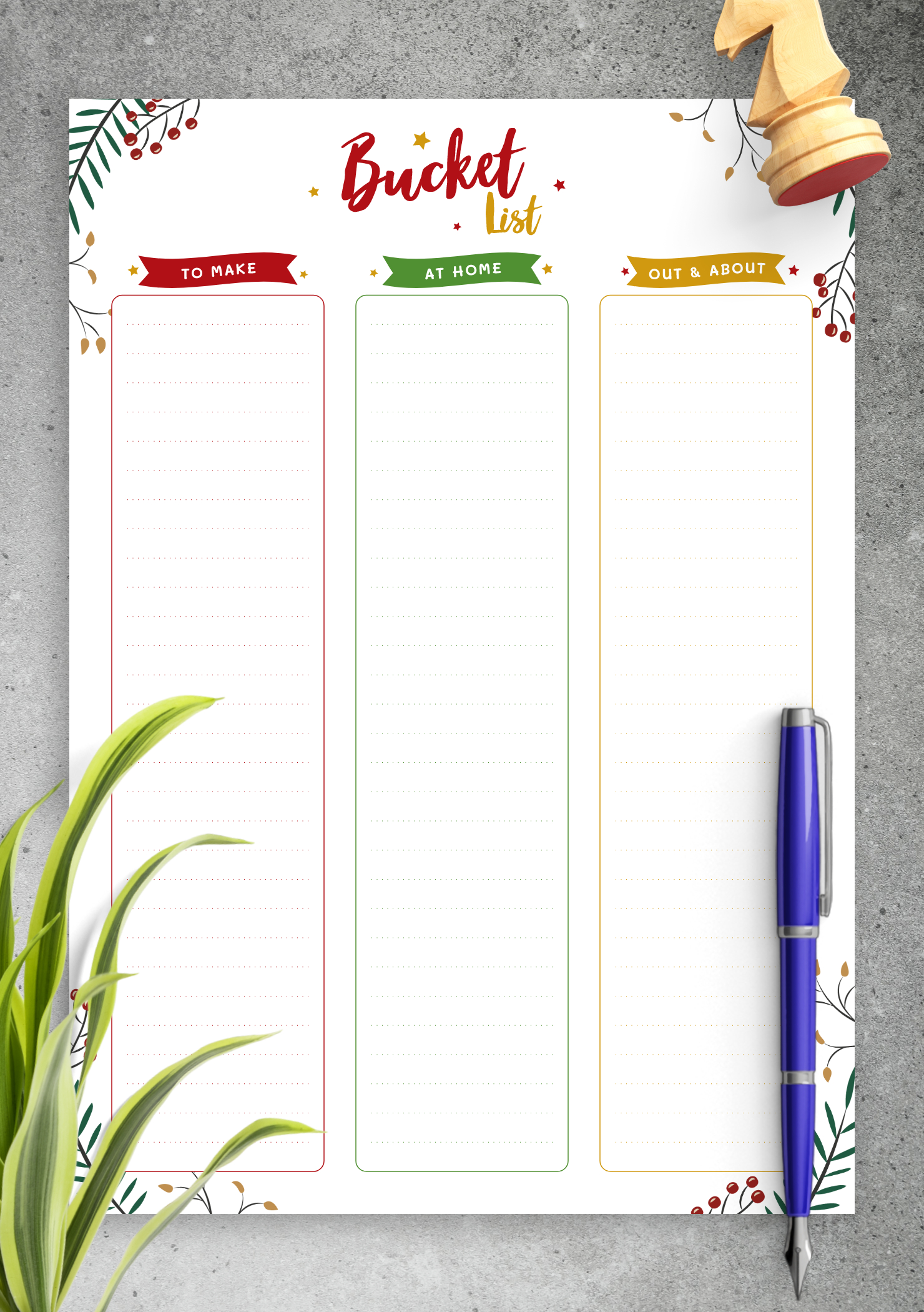 Download Printable Christmas Style - Bucket List Pdf within Christmas Bucket List Template