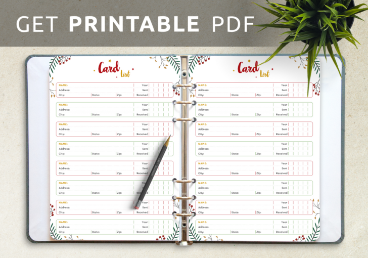 Christmas Card Mailing List Template Christmas Card Mailing List Template