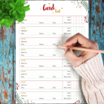 Download Printable Christmas Style   Card List Pdf Within Christmas Card Register Template