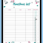 Download Printable Classic White Christmas List Template Pdf In Christmas Gift Shopping List Template
